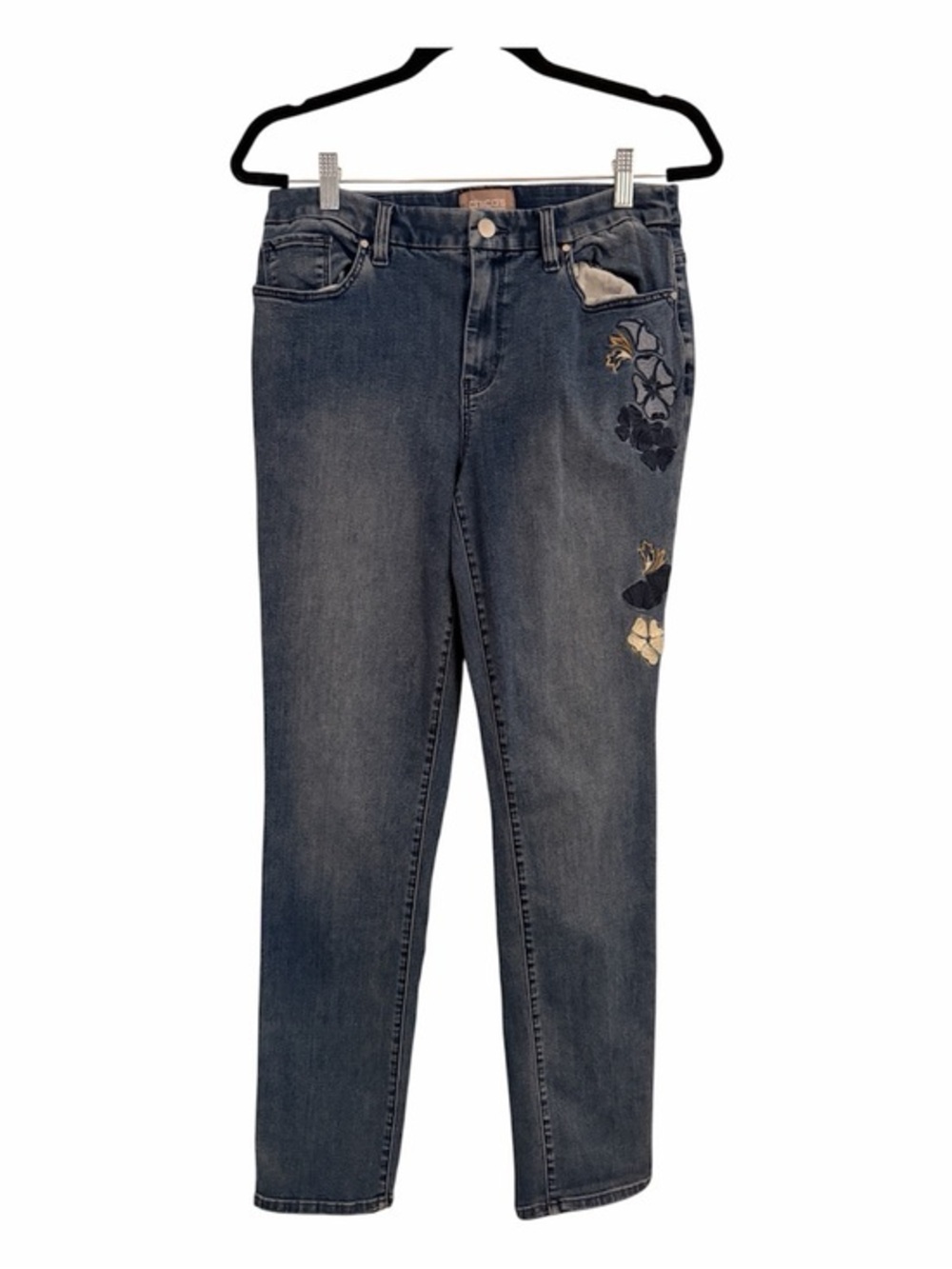 CHICO’s .5 6 Small Regular Floral Embroidered Jeans